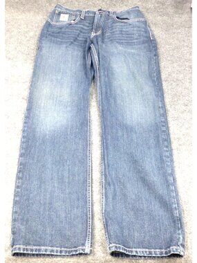 Cinch Mens Relaxed Fit Blue 5 Pocket Jeans 36x34 Mid-Rise Straight Leg Denim